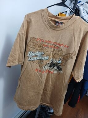 Harley-Davidson Tan Kids Short-Sleeve Tee with Motorcycle Graphic